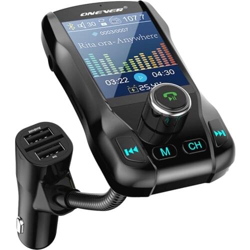ONEVER Wireless Car Charger FM Transmitter Hands-free Calling Radio Adapter MP3 Player Car Accessories