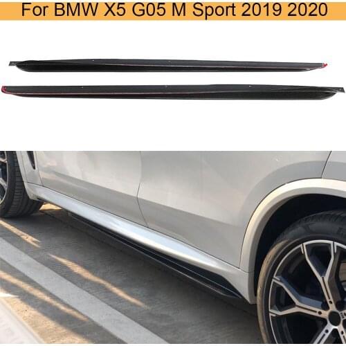High Quality Carbon Fiber Side Skirts Extension Lip for BMW X5 G05 M Sport 2019 2020 Car Side Door Bumper Skirts Body Kits