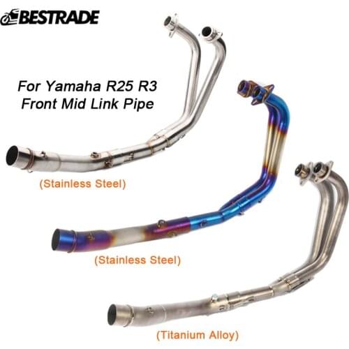 For Yamaha R25 R3 Full Exhaust System Front Mid Link Pipe Slip On 51mm Exhaust Muffler Pipe Stainless Steel Silencer System