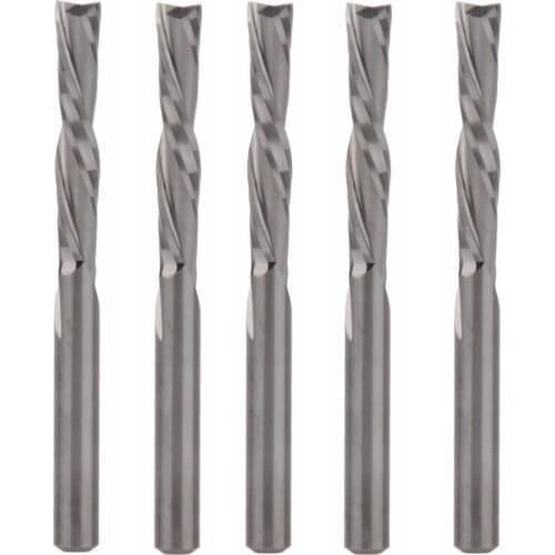 5pcs 3.175mmX17mm left handed 2 spiral flute bits, Down Cut carbide endmill, Left-Handed spiral cutter