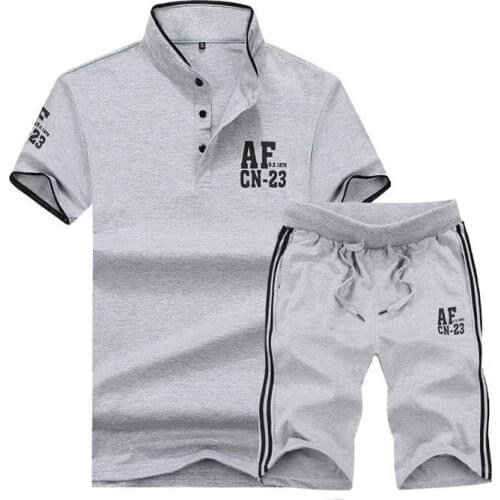 Retro T Shirt Mens AF Suit Mens Short Sleeve 2 Piece T Shirts Sets Summer Fashion Mens Suits T-shirt+Shorts Mens Suit