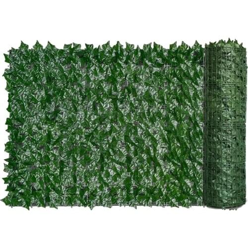 Artificial Hedge Green Leaf Ivy Fence Screen Plant Wall Fake Grass Decorative Backdrop Privacy Protection Home Balcony Garden