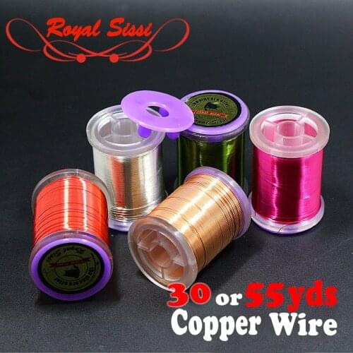 Royal Sissi 0.2mm 0.3mm fly tying craft wire ULTRA WIRE Midge Larvae segmented body ribbing copper wire fly tying metal thread