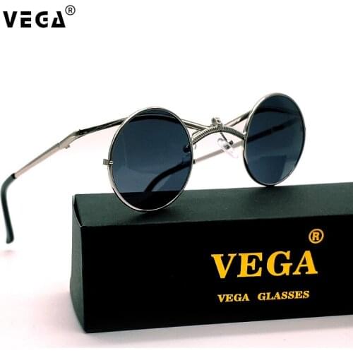 VEGA Eyewear Round Steampunk Sunglasses Men Women Metal Hippie Sunglass Best Circle Hip Hop Eyeglasses 3065