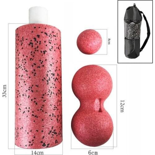 EPP Yoga Massage Roller & Fitness Ball Foam Roller Set for Back Pain Self-Myofascial Treatment Pilates Muscle Release Exercises