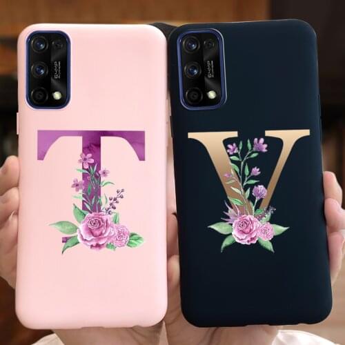 Cute Letter Case For Oppo Realme 7 Pro Realme7 7i Global Soft Silicone Back Cover For Realme 7i 7 7Pro Phone Cases Funda Shell