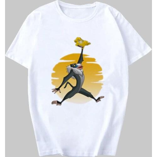 Disney Fashion Cartoon Lion Print Women Tshirt Summer Casual Soft Women Tops Tee New Cute Harajuku Tops T-shirts Clothes Femme