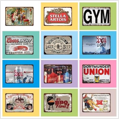 Fashion Beer Pub Sign Vintage Metal Plates for Kitchen Bedroom Decoration Wall Art Metal Tin Sign Wine Beer Poster Metal Decor