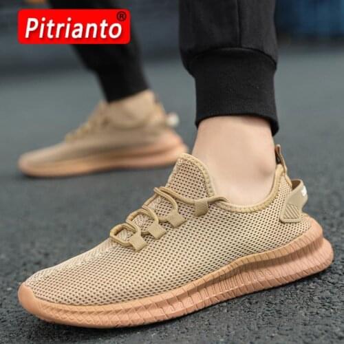 New Men Shoes Sneakers Brown 2020 Fashion Flat Casual Shoes for Men Mesh Breathable Walking Shoes Sneaker Wholesale Tenis