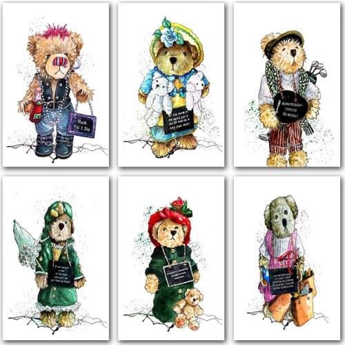 5D DIY Diamond Painting Kit Cartoon Full Teddy bear Square&Round Diamond embroidery Cross stitch Diamond mosaic paint Home Decor