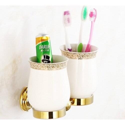 Toothbrush Holder Wall-mounted Toothpick Holder Bathroom Accessories Bathroom Hardware Set Mouthwash Cup Holder Copper Plated