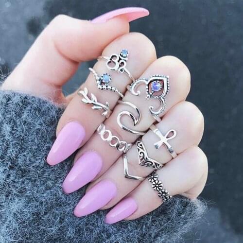 New Fashion Accessories Jewelry 10 pcs Top Quality Crystal Lmperial Crown Finger Ring Set For Women Girl Nice Jewelry gift