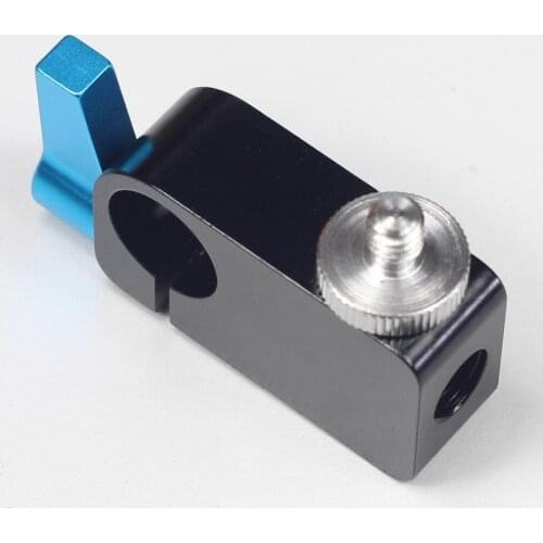 Single Rod clamp with 1/4" UNC to 1/4"UNC double male adaptor for 15mm Support Rail Rig Rail