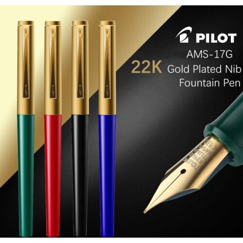 Pilot Fountain Pen AMS-17G Large Capacity Ink-Filling Pens F M 22K Gold Plated Nib for Writing Signed Pen Stationery Supplies