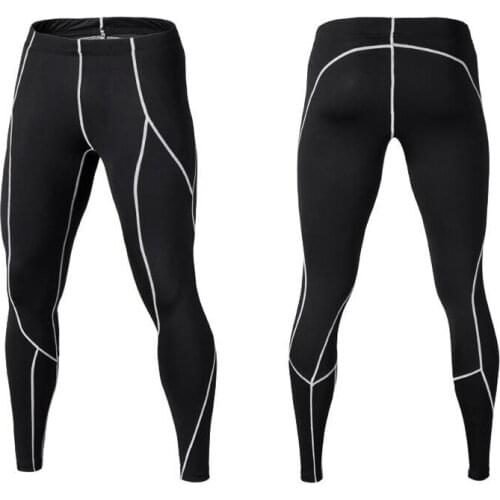 Plus fleece sports tights basketball running training leggings high stretch quick-drying compression fitness men running tights