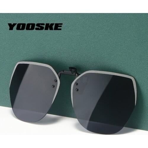 YOOSKE Clip on Sun Glasses Men Women Polarized Sunglasses Flip Up Clips Photochromic Driving Sunglass Female Day Night Goggle
