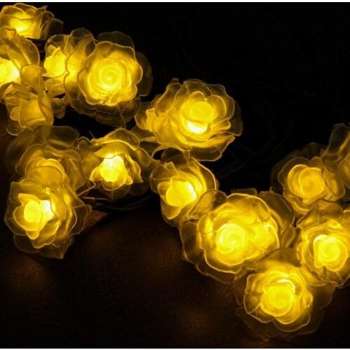 LED Rose Flower String lights 10m/20m/30m/50m Waterproof Christmas Fairy Garland Light Home Garden Party Holiday Decor lighting