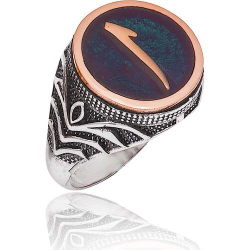 Tevuli 925 Sterling Silver Aleph Letter Men 'S Ring