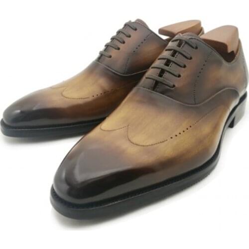 Oxford Genuine Leather Luxury Wedding Shoes for Man Formal Bridegroom Fashion Handmade Designer Mens Dress Shoes