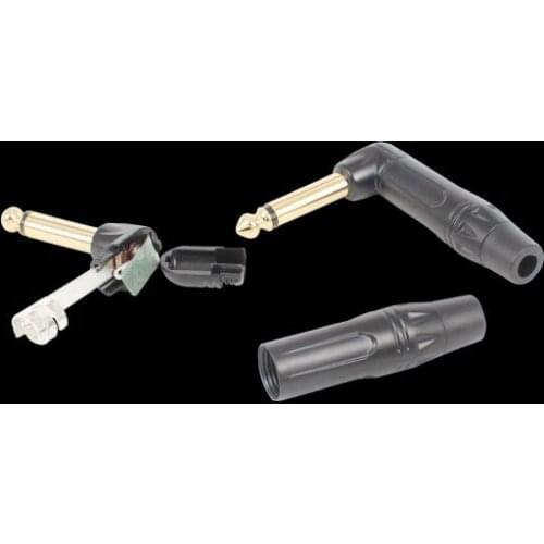 Elbow Jack 6.5mm Electric Guitar 6.35 Connector Plug Gold Plated Right Angle 90 Degree Mono Plug free shipping