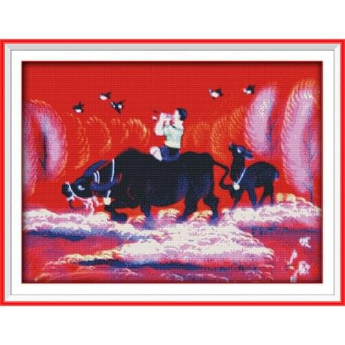 Everlasting Love Graze Back Chinese Cross Stitch Kits Ecological Cotton Stamped 14CT 11CT DIY Gift New Year Decorations For Home