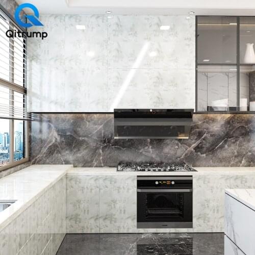 Vinyl Marble Wallpaper for Kitchen Cabinet Desktop Dinner Table Stickers Furniture Renovation Waterproof Oil-proof Contact Paper