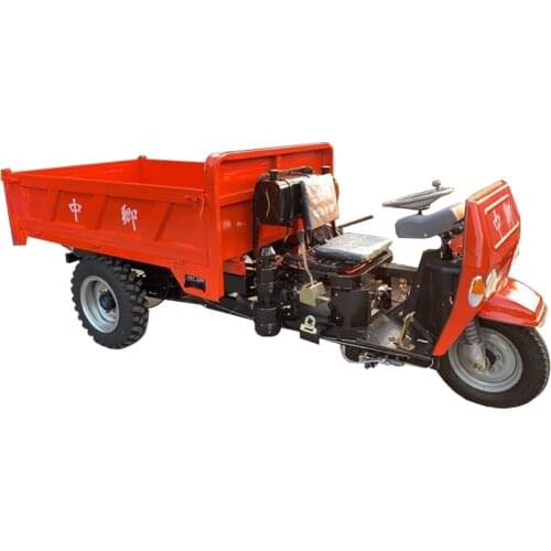 Loading 2ton Diesel tricycle agricultural vehicle construction site transport self-unloading heavy dump truck mining engineering