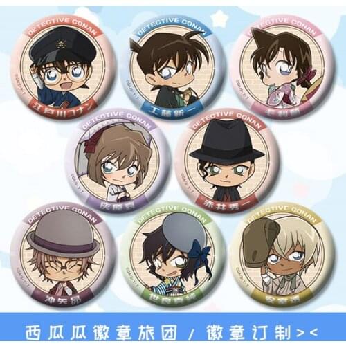 Detective conan Case Closed badge around 58mm Cute Brooch Pins Iron Icons