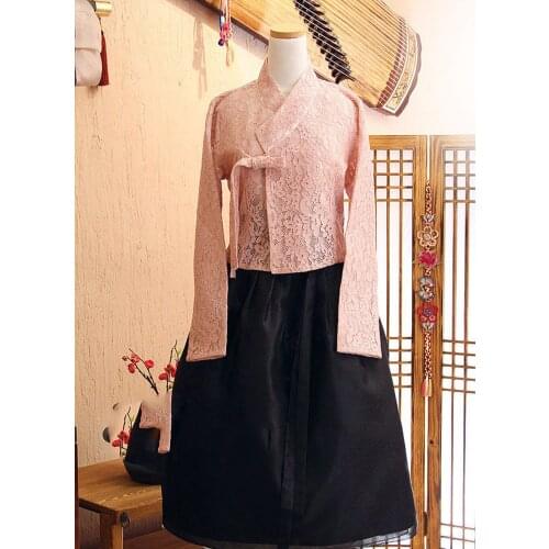 Ladies Hanbok Korean Skirt Modernized Lace Hanbok Fushion Hanbok Korean Traditional Hanbok Dress Women