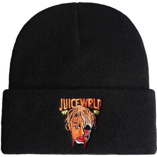 Juice Wrld 999 Beanie Embroidery Knitted Hat commemorate US Rapper Skiing knit Hats Winter Warm Beanies Skullies Outdoor Caps