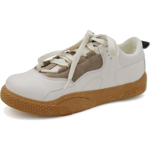 2019 New Casual Womens Sneakers Lace Up Platform Shoes Woman for Thick Soled Vulcanize Shoes Comfortable Footwear R1-100