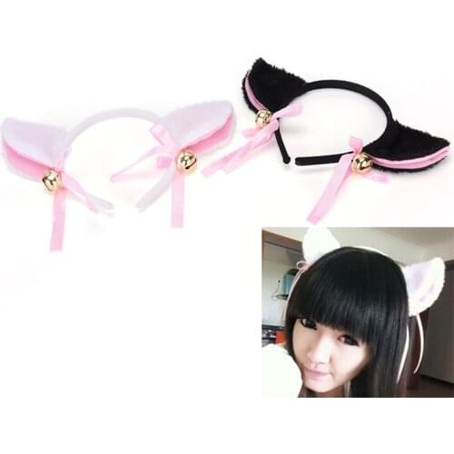 1pcs Lovely Bell Cat Ear Hairband Women Fashion Cute Hairwear Charming Lovely Fox Fur Ear Hair Band