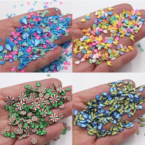 100g/Lot Attractive Models Cloud Lightning Clay Slices Soft Pottery Candy Sprinkles for DIY Crafts Filling Accessories