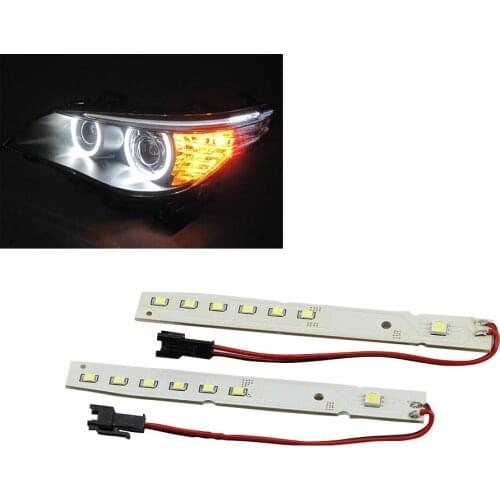 2x Xenon 6000K White LED Module Eyelid Eyebrow Mod For BMW E60 LCI 5 Series 2008-2010 528i 535i 550i Drl Daytime running light