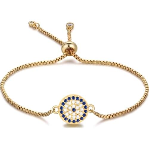 AAA Cubic Zirconia Round Evil Eye Lucky Charm Bracelet Women 2020 New Fashion Turkish Eye Red String Handcrafted Jewelry Present