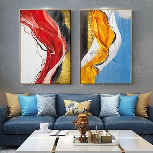 Abstract Watercolor Graffiti Wall Art Picture for Living Room Decor Colorful Block Posters and Prints Canvas Painting No Framed