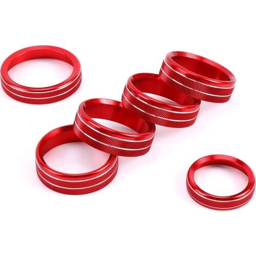 Aluminum AC Knob Cover for Ford F150 XLT 2016-2020 Air Conditioner Switch CD Button Ring Trim Car Accessories