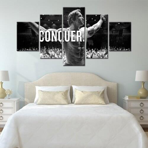 Boxing Motivational Boxer Wall Art Poster Print 5 Panel Canvas Sports Pictures For Living Bedroom Home Decor