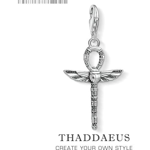 Cross of Life Ankh with Scarab Charm Europe Style Good Jewelry Europe Women Men Vintage Gift In 925 Sterling Silver Fit Bracelet