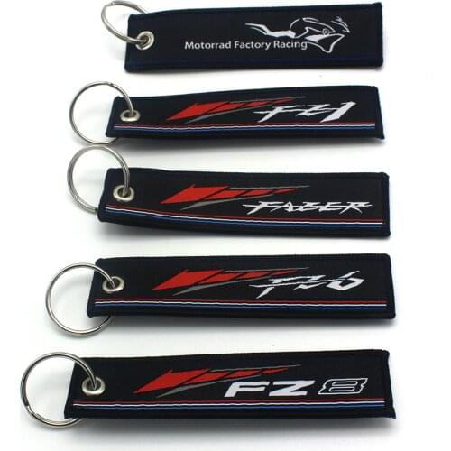 For Yamaha FZ1 FAZER FZ6 FZ8 Fashion New 2019 Motorcycle Key Chain Woven Key Ring Tag Label Chain Black Car Keychain
