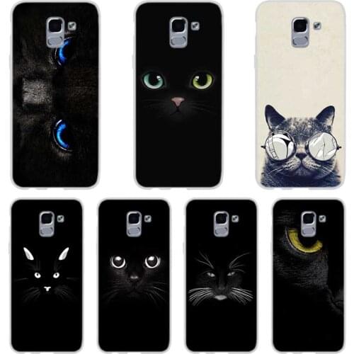 Black Cat Staring Eyes Phone case For Samsung Galaxy J6 J4 J8 Plus J7 2018 J3 J5 J7 Prime Pro 2017 2016 Covers