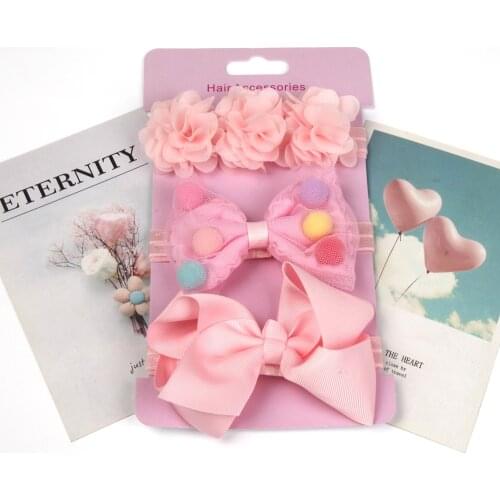 2021 baby hows headband Flower Headbands hair band Sequin Bowknot Lovely Headwear Kids Princess girls Hair Accessories 3pcs/lot