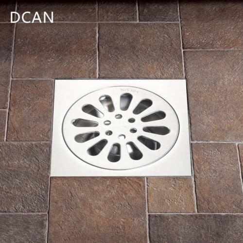 DCAN Floor Drain SUS304 Square Shower Drainer Grate Waste Tile Insert Square Floor Waste Grates Bathroom Drains Drain Strainers