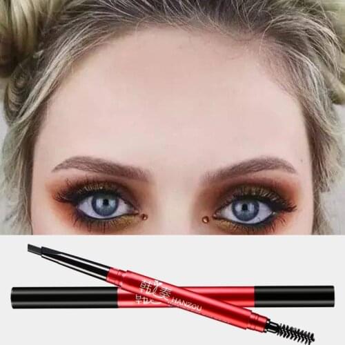 Double Head Super Fine Eyebrow Pen Natural Makeup Waterproof Long Lasting Eyebrow Pencil Black Brown Make Up Tools