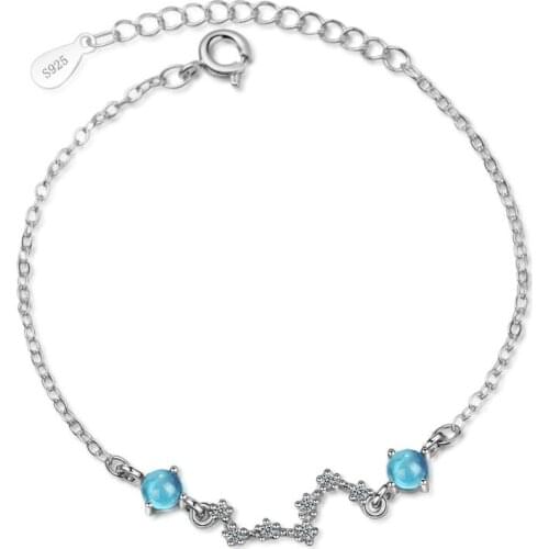 Exquisite Zircon Star Blue Planet Bracelets & Bangles For Women Trend Creative 925 Sterling Silver Party Gifts Jewelry SAB43