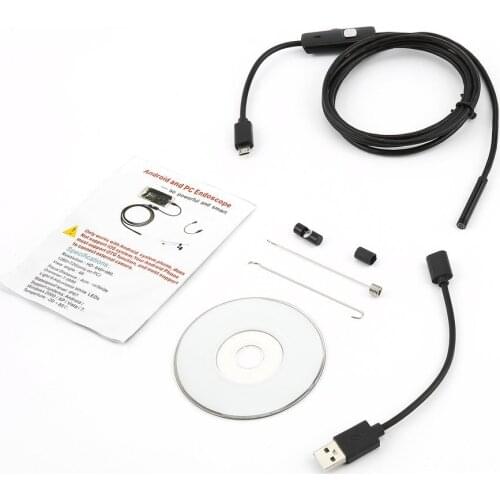 1/1.5/2/3.5/5M 5.5mm Endoscope Camera 720P Soft Cable Waterproof 6 LED Mini USB Endoscope Inspection Camera For Android PC