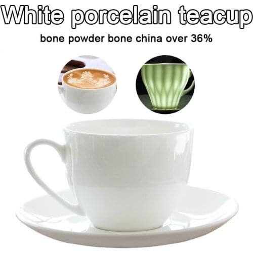 European pure white ceramic coffee cup dish set latte cappuccino flower professional mug coffee