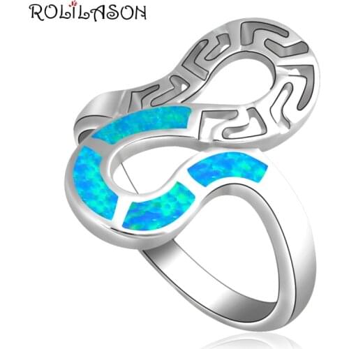 Classic jewelry Wholesale & Retail Blue Fire Opal silver plated Ring for women USA Sz #7 #8 Fashion Jewelry OR504