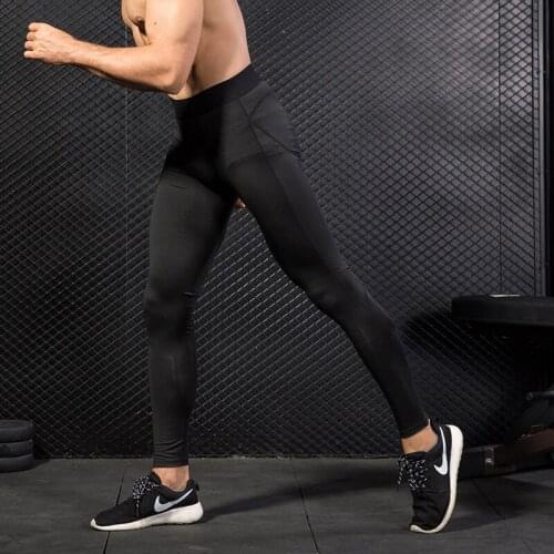 Compression pants running tgihts mens football training pants sports fitness mens leggings jogging pants fitness sportswear