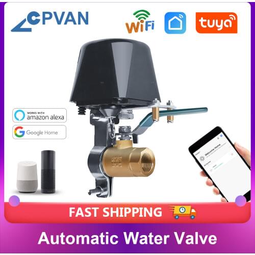 CPVAN Tuya Smart WiFi Water Valve Gas Valve Controller Auto Shut ON Off Compatible With Alexa Google Assistant